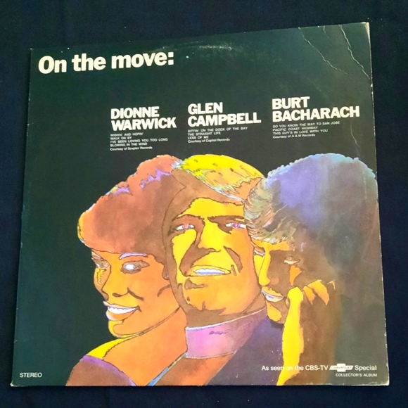 On The Move: Dionne Warwick, Glen Campbell, Burt Bacharach, Vinyl LP, 1969 - Picture 1 of 8